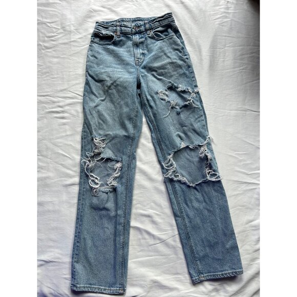American Eagle Straight Leg- Stretch Women's Jeans – [Size 0] – Light wash - Picture 1 of 8